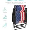 imageBest Choice Products 30 Wide Folding Zero Gravity Outdoor Recliner Patio Lounge Chair wAdjustable Canopy Shade Headrest Side Accessory Tray  MarineAmerican Flag