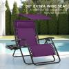 imageBest Choice Products 30 Wide Folding Zero Gravity Outdoor Recliner Patio Lounge Chair wAdjustable Canopy Shade Headrest Side Accessory Tray  MarineAmethyst Purple