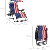 imageBest Choice Products 30 Wide Folding Zero Gravity Outdoor Recliner Patio Lounge Chair wAdjustable Canopy Shade Headrest Side Accessory Tray  MarineAmerican Flag
