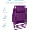 imageBest Choice Products 30 Wide Folding Zero Gravity Outdoor Recliner Patio Lounge Chair wAdjustable Canopy Shade Headrest Side Accessory Tray  MarineAmethyst