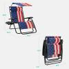 imageBest Choice Products 30 Wide Folding Zero Gravity Outdoor Recliner Patio Lounge Chair wAdjustable Canopy Shade Headrest Side Accessory Tray  MarineAmerican Flag