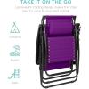 imageBest Choice Products 30 Wide Folding Zero Gravity Outdoor Recliner Patio Lounge Chair wAdjustable Canopy Shade Headrest Side Accessory Tray  MarineAmethyst Purple