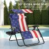 imageBest Choice Products 30 Wide Folding Zero Gravity Outdoor Recliner Patio Lounge Chair wAdjustable Canopy Shade Headrest Side Accessory Tray  MarineAmerican Flag