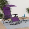 imageBest Choice Products 30 Wide Folding Zero Gravity Outdoor Recliner Patio Lounge Chair wAdjustable Canopy Shade Headrest Side Accessory Tray  MarineAmethyst Purple