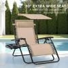 imageBest Choice Products 30 Wide Folding Zero Gravity Outdoor Recliner Patio Lounge Chair wAdjustable Canopy Shade Headrest Side Accessory Tray  MarineBeige