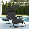 imageBest Choice Products 30 Wide Folding Zero Gravity Outdoor Recliner Patio Lounge Chair wAdjustable Canopy Shade Headrest Side Accessory Tray  MarineBlack
