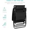 imageBest Choice Products 30 Wide Folding Zero Gravity Outdoor Recliner Patio Lounge Chair wAdjustable Canopy Shade Headrest Side Accessory Tray  MarineBlack
