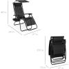 imageBest Choice Products 30 Wide Folding Zero Gravity Outdoor Recliner Patio Lounge Chair wAdjustable Canopy Shade Headrest Side Accessory Tray  MarineBlack