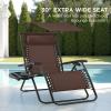 imageBest Choice Products 30 Wide Folding Zero Gravity Outdoor Recliner Patio Lounge Chair wAdjustable Canopy Shade Headrest Side Accessory Tray  MarineBrown