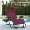 imageBest Choice Products 30 Wide Folding Zero Gravity Outdoor Recliner Patio Lounge Chair wAdjustable Canopy Shade Headrest Side Accessory Tray  MarineBurgundy