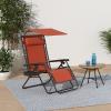 imageBest Choice Products 30 Wide Folding Zero Gravity Outdoor Recliner Patio Lounge Chair wAdjustable Canopy Shade Headrest Side Accessory Tray  MarineBurnt Orange