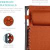 imageBest Choice Products 30 Wide Folding Zero Gravity Outdoor Recliner Patio Lounge Chair wAdjustable Canopy Shade Headrest Side Accessory Tray  MarineBurnt Orange