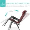 imageBest Choice Products 30 Wide Folding Zero Gravity Outdoor Recliner Patio Lounge Chair wAdjustable Canopy Shade Headrest Side Accessory Tray  MarineBurgundy