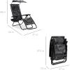 imageBest Choice Products 30 Wide Folding Zero Gravity Outdoor Recliner Patio Lounge Chair wAdjustable Canopy Shade Headrest Side Accessory Tray  MarineCamouflage