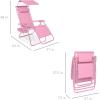 imageBest Choice Products 30 Wide Folding Zero Gravity Outdoor Recliner Patio Lounge Chair wAdjustable Canopy Shade Headrest Side Accessory Tray  MarineCarnation