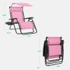 imageBest Choice Products 30 Wide Folding Zero Gravity Outdoor Recliner Patio Lounge Chair wAdjustable Canopy Shade Headrest Side Accessory Tray  MarineCarnation