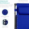imageBest Choice Products 30 Wide Folding Zero Gravity Outdoor Recliner Patio Lounge Chair wAdjustable Canopy Shade Headrest Side Accessory Tray  MarineCobalt Blue