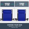 imageBest Choice Products 30 Wide Folding Zero Gravity Outdoor Recliner Patio Lounge Chair wAdjustable Canopy Shade Headrest Side Accessory Tray  MarineCobalt Blue