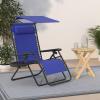 imageBest Choice Products 30 Wide Folding Zero Gravity Outdoor Recliner Patio Lounge Chair wAdjustable Canopy Shade Headrest Side Accessory Tray  MarineCobalt Blue