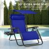 imageBest Choice Products 30 Wide Folding Zero Gravity Outdoor Recliner Patio Lounge Chair wAdjustable Canopy Shade Headrest Side Accessory Tray  MarineCobalt Blue
