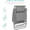 imageBest Choice Products 30 Wide Folding Zero Gravity Outdoor Recliner Patio Lounge Chair wAdjustable Canopy Shade Headrest Side Accessory Tray  MarineDove Gray