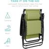 imageBest Choice Products 30 Wide Folding Zero Gravity Outdoor Recliner Patio Lounge Chair wAdjustable Canopy Shade Headrest Side Accessory Tray  MarineDusty Green
