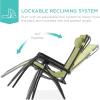 imageBest Choice Products 30 Wide Folding Zero Gravity Outdoor Recliner Patio Lounge Chair wAdjustable Canopy Shade Headrest Side Accessory Tray  MarineDusty Green