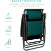 imageBest Choice Products 30 Wide Folding Zero Gravity Outdoor Recliner Patio Lounge Chair wAdjustable Canopy Shade Headrest Side Accessory Tray  MarineForest Green