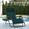 imageBest Choice Products 30 Wide Folding Zero Gravity Outdoor Recliner Patio Lounge Chair wAdjustable Canopy Shade Headrest Side Accessory Tray  MarineForest Green