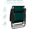 imageBest Choice Products 30 Wide Folding Zero Gravity Outdoor Recliner Patio Lounge Chair wAdjustable Canopy Shade Headrest Side Accessory Tray  MarineForest Green