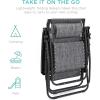 imageBest Choice Products 30 Wide Folding Zero Gravity Outdoor Recliner Patio Lounge Chair wAdjustable Canopy Shade Headrest Side Accessory Tray  MarineGrey