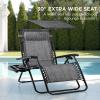 imageBest Choice Products 30 Wide Folding Zero Gravity Outdoor Recliner Patio Lounge Chair wAdjustable Canopy Shade Headrest Side Accessory Tray  MarineGrey