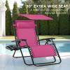 imageBest Choice Products 30 Wide Folding Zero Gravity Outdoor Recliner Patio Lounge Chair wAdjustable Canopy Shade Headrest Side Accessory Tray  MarineHot PinkBlack