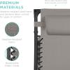 imageBest Choice Products 30 Wide Folding Zero Gravity Outdoor Recliner Patio Lounge Chair wAdjustable Canopy Shade Headrest Side Accessory Tray  MarineIce Gray