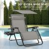 imageBest Choice Products 30 Wide Folding Zero Gravity Outdoor Recliner Patio Lounge Chair wAdjustable Canopy Shade Headrest Side Accessory Tray  MarineIce Gray