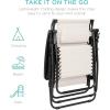 imageBest Choice Products 30 Wide Folding Zero Gravity Outdoor Recliner Patio Lounge Chair wAdjustable Canopy Shade Headrest Side Accessory Tray  MarineIvory