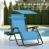 imageBest Choice Products 30 Wide Folding Zero Gravity Outdoor Recliner Patio Lounge Chair wAdjustable Canopy Shade Headrest Side Accessory Tray  MarineLight Blue