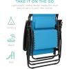 imageBest Choice Products 30 Wide Folding Zero Gravity Outdoor Recliner Patio Lounge Chair wAdjustable Canopy Shade Headrest Side Accessory Tray  MarineLight Blue