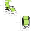 imageBest Choice Products 30 Wide Folding Zero Gravity Outdoor Recliner Patio Lounge Chair wAdjustable Canopy Shade Headrest Side Accessory Tray  MarineLime Green