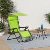 imageBest Choice Products 30 Wide Folding Zero Gravity Outdoor Recliner Patio Lounge Chair wAdjustable Canopy Shade Headrest Side Accessory Tray  MarineLime Green
