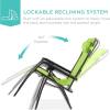 imageBest Choice Products 30 Wide Folding Zero Gravity Outdoor Recliner Patio Lounge Chair wAdjustable Canopy Shade Headrest Side Accessory Tray  MarineLime Green