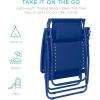 imageBest Choice Products 30 Wide Folding Zero Gravity Outdoor Recliner Patio Lounge Chair wAdjustable Canopy Shade Headrest Side Accessory Tray  MarineMarine