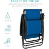 imageBest Choice Products 30 Wide Folding Zero Gravity Outdoor Recliner Patio Lounge Chair wAdjustable Canopy Shade Headrest Side Accessory Tray  MarineMarine Blue