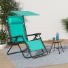 imageBest Choice Products 30 Wide Folding Zero Gravity Outdoor Recliner Patio Lounge Chair wAdjustable Canopy Shade Headrest Side Accessory Tray  MarineMint