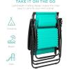 imageBest Choice Products 30 Wide Folding Zero Gravity Outdoor Recliner Patio Lounge Chair wAdjustable Canopy Shade Headrest Side Accessory Tray  MarineMint