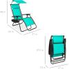 imageBest Choice Products 30 Wide Folding Zero Gravity Outdoor Recliner Patio Lounge Chair wAdjustable Canopy Shade Headrest Side Accessory Tray  MarineMint