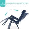 imageBest Choice Products 30 Wide Folding Zero Gravity Outdoor Recliner Patio Lounge Chair wAdjustable Canopy Shade Headrest Side Accessory Tray  MarineNavy