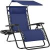 imageBest Choice Products 30 Wide Folding Zero Gravity Outdoor Recliner Patio Lounge Chair wAdjustable Canopy Shade Headrest Side Accessory Tray  MarineNavy Blue