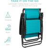 imageBest Choice Products 30 Wide Folding Zero Gravity Outdoor Recliner Patio Lounge Chair wAdjustable Canopy Shade Headrest Side Accessory Tray  MarinePeacock Blue
