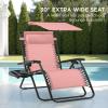 imageBest Choice Products 30 Wide Folding Zero Gravity Outdoor Recliner Patio Lounge Chair wAdjustable Canopy Shade Headrest Side Accessory Tray  MarinePink